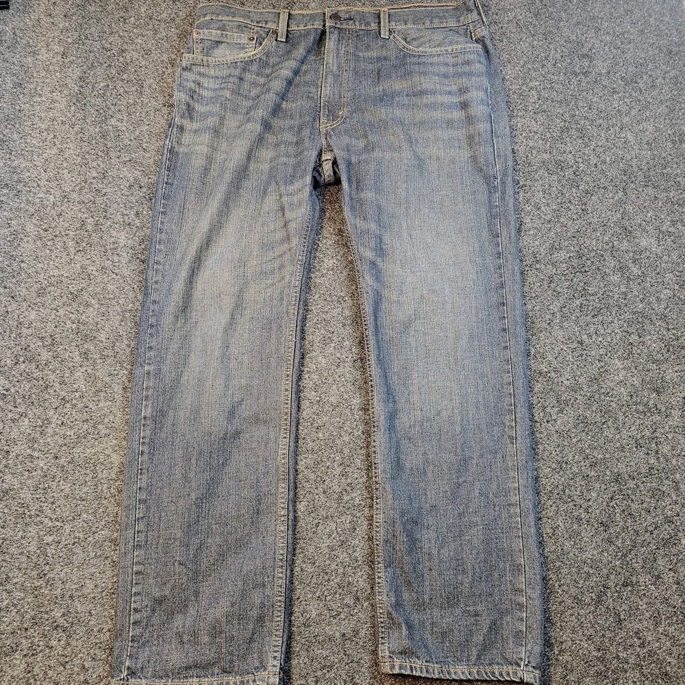 Levi's 559 Relaxed Straight Jeans Men's 38x32 Blue Denim Whiskered Medium Wash